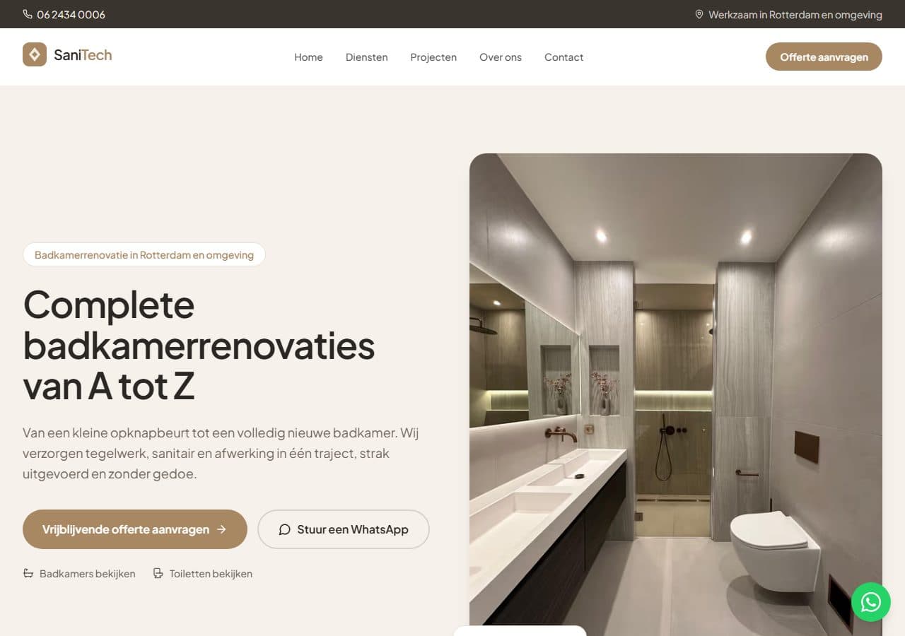 Homepage van Sanitegels